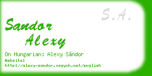 sandor alexy business card