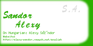 sandor alexy business card